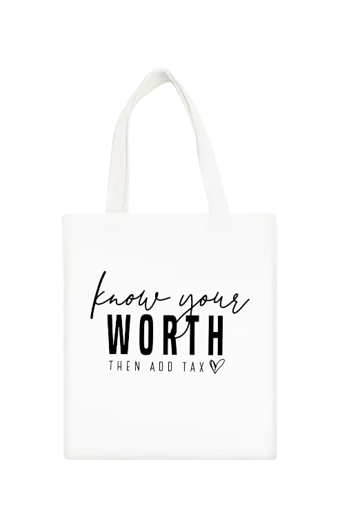 Know Your Worth Tote bag